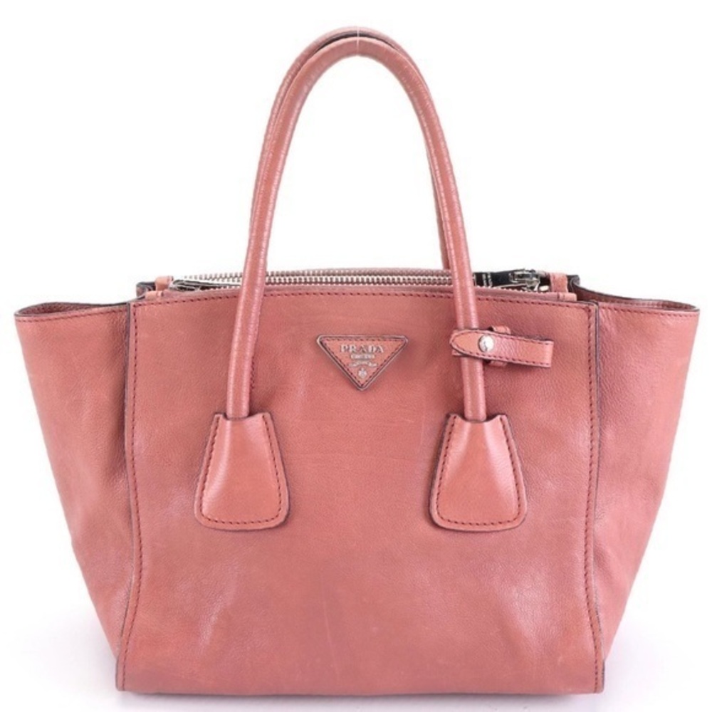 Prada Naturale Glace Calf Leather Twin Pocket Double Handle Tote Bag BN2619